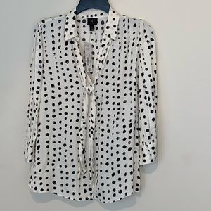 Worthington Polka Dot Blouse Medium